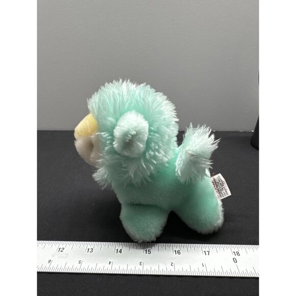 Vintage 1988 Gund Kindergund Baby Lamb Lion Plush Toy Mint Green Polyester Colle - Picture 2 of 7